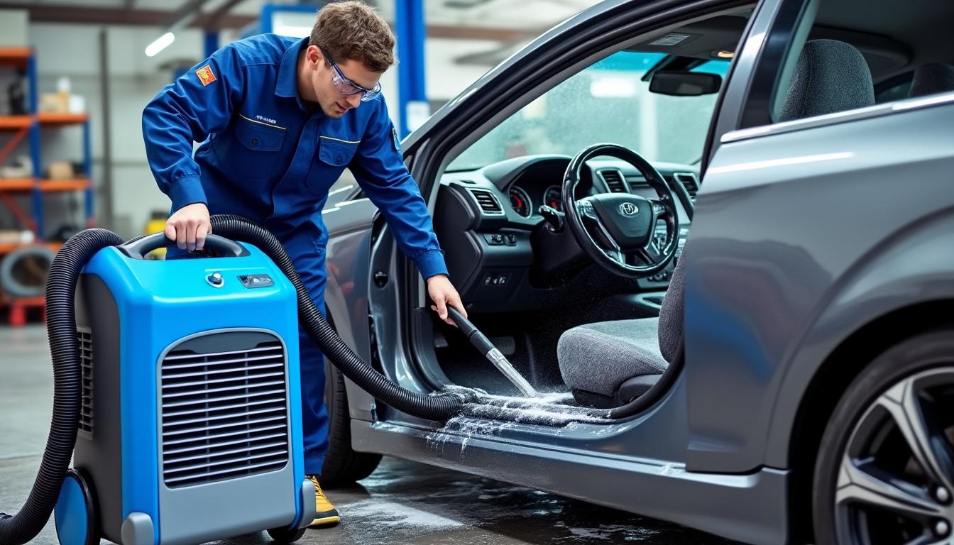 découvrez des méthodes efficaces pour sécher rapidement votre voiture après une infiltration d'eau et éviter les dommages liés à l'humidité.